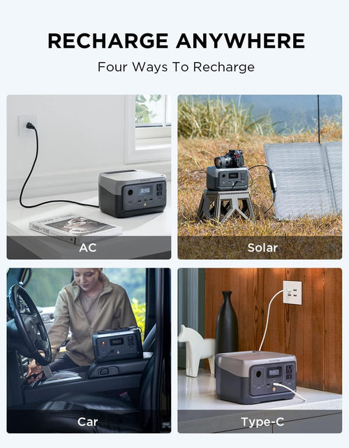 Load image into Gallery viewer, Portable Power Station River 2, 256Wh Lifep04 Battery/ 1 Hour Fast Charging, 2 up to 600W AC Outlets, Solar Generator (Solar Panel Optional) for Outdoor Camping/Rvs/Home Use
